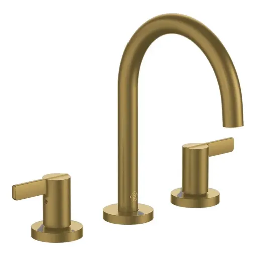 Griferia FV Mauna Brushed Brass Lavatorio Mesada Pico Curvo 0207/G8-BB