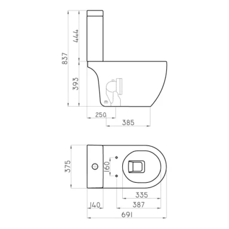 Inodoro Largo Ferrum Fontana Negro Satinado IOLQ2-NS - Imagen 2