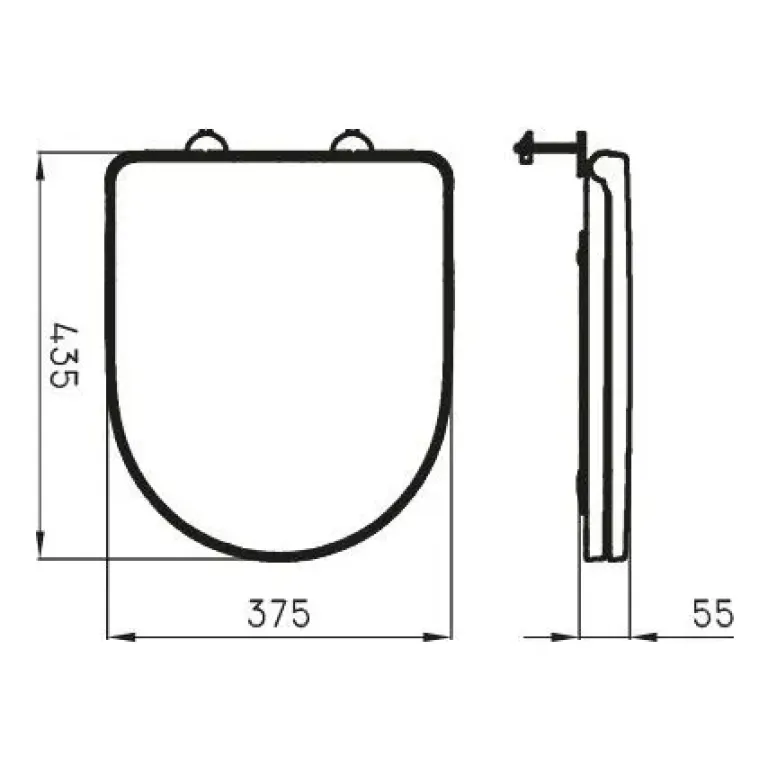 Tapa Asiento Inodoro Ferrum Fontana Negro Madera con herrajes metálicos TOMC-NS - Imagen 2