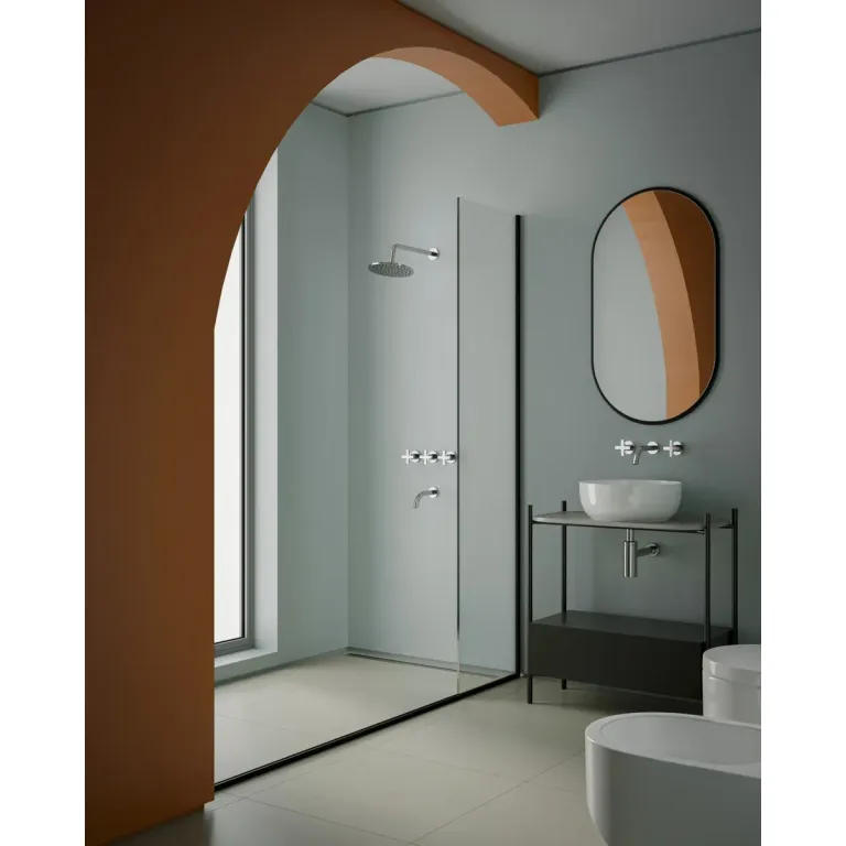 Griferia Ducha de embutir con transferencia Baño Vasser Cruxia Cromo 39/1041 - Imagen 2