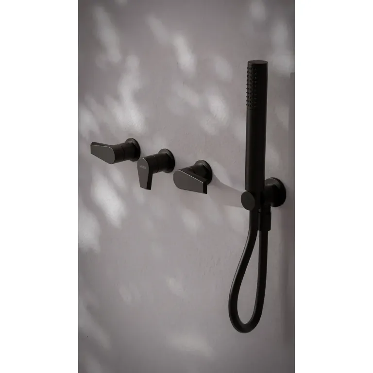 Griferia Ducha Con duchador Baño Vasser Zafiro Black Negro 12/1151.NG - Imagen 3