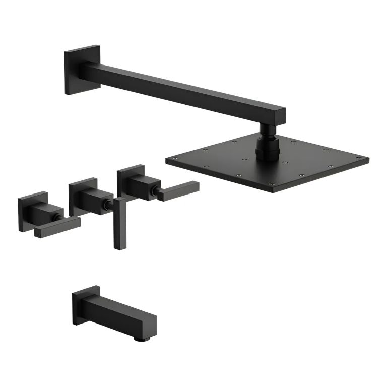 Griferia Fv Dominic Lever Ducha De Embutir Negro 0103R/85L-BK