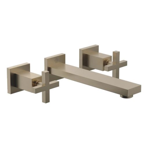 Griferia Fv Dominic Cruz Lavatorio Pared 203/85 Brushed Brass 0203R/85-BB