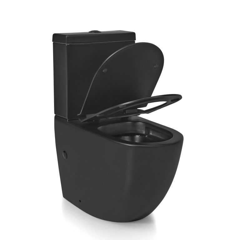 Inodoro Largo Peirano Stone con asiento cierre suave Negro INO104N-1 - Imagen 3