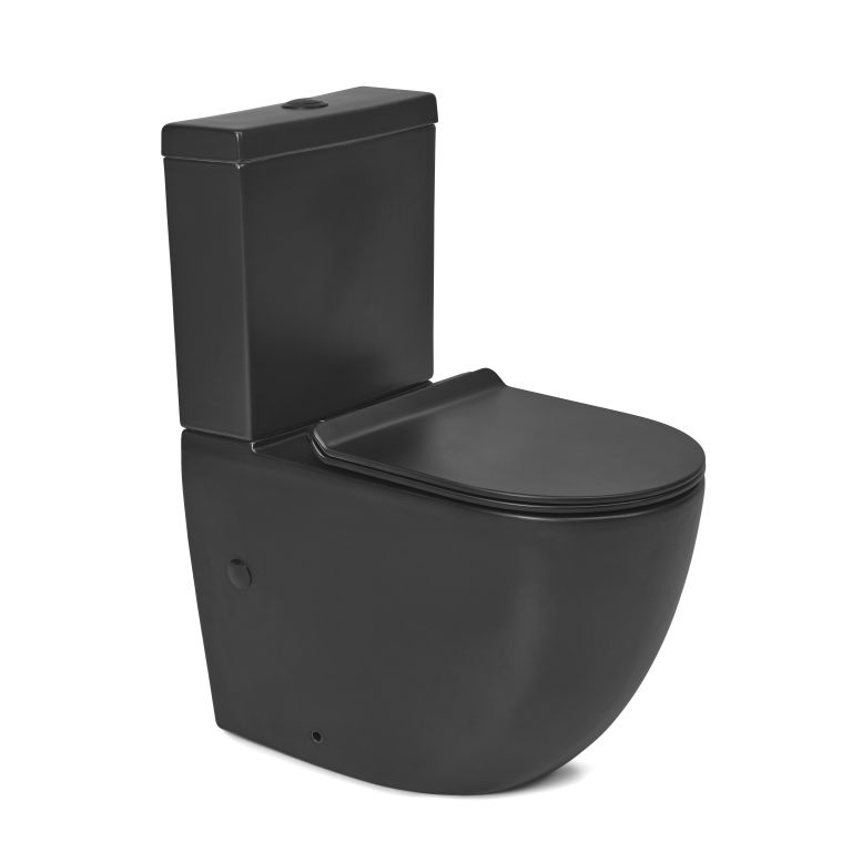 Inodoro Largo Peirano Stone con asiento cierre suave Negro INO104N-1