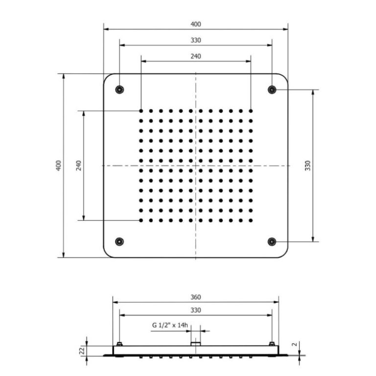 Flor De Ducha Techo Cuadrada Piazza 54006 - Imagen 3