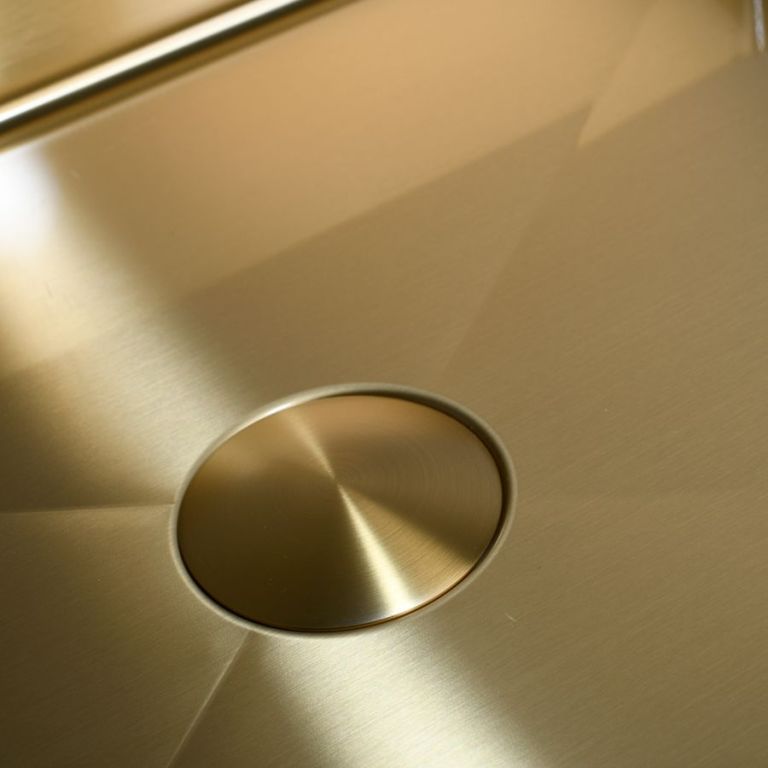 Bacha De Apoyar Ferrum Mola Rectangular Bronce Dorada Brillante L5136-GB - Imagen 3