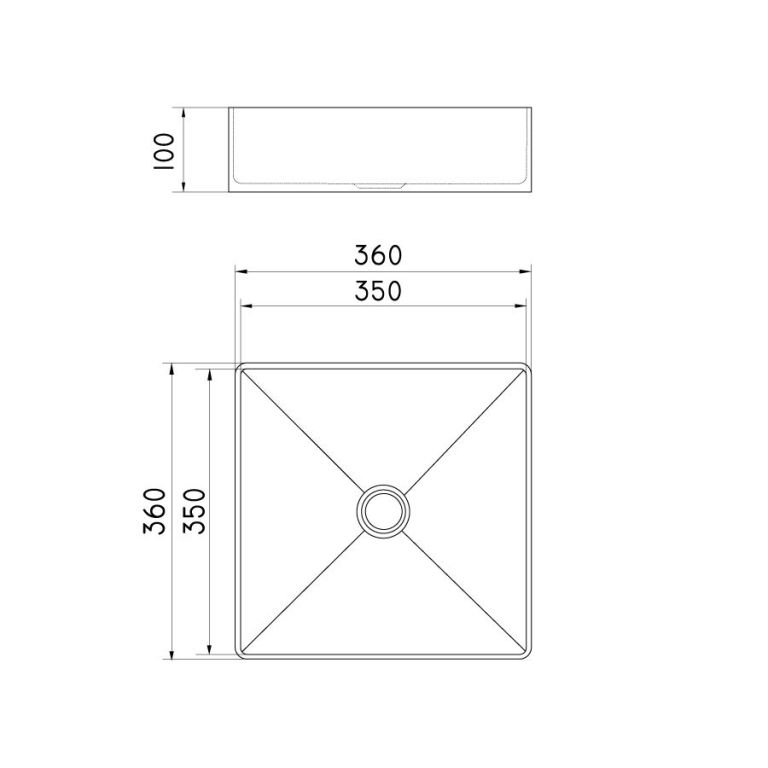 Bacha De Apoyar Ferrum Mola Cuadra Negro Metalizado LC36C-NM - Imagen 2