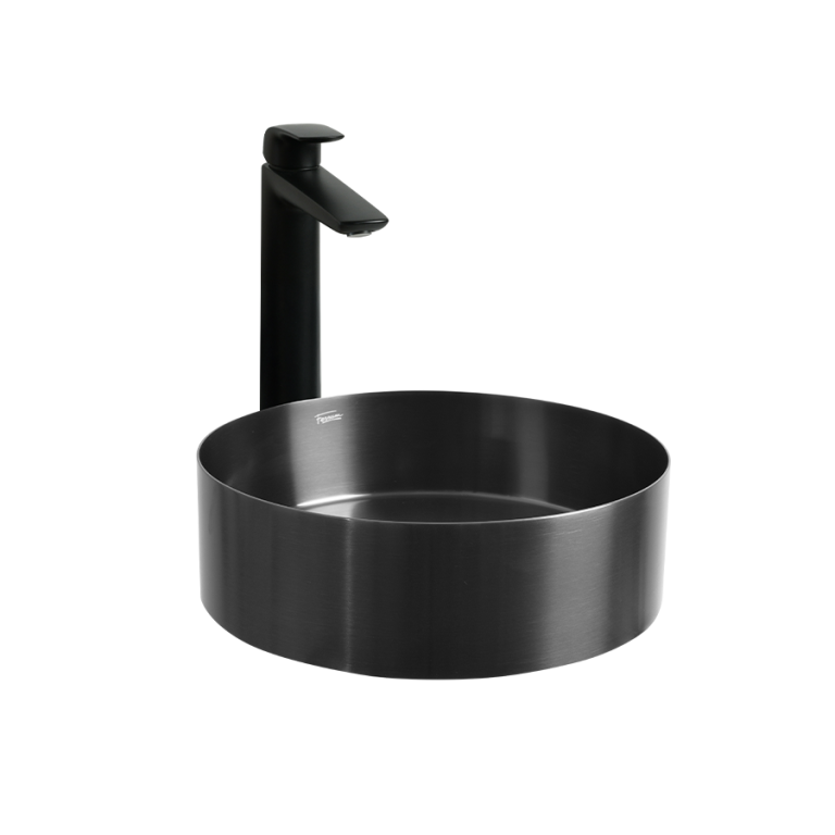 Bacha De Apoyar Ferrum Mola Redonda Negro Metalizado LD400-NM