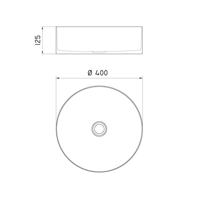 Bacha De Apoyar Ferrum Mola Redonda Negro Metalizado LD400-NM - Imagen 2