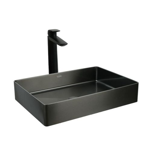 Bacha De Apoyar Ferrum Mola Rectangular Negro Perlado L5136-NT