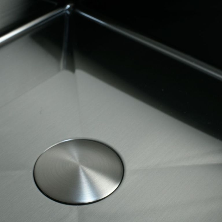 Bacha De Apoyar Ferrum Mola Cuadra Negro Metalizado LC36C-NM - Imagen 3