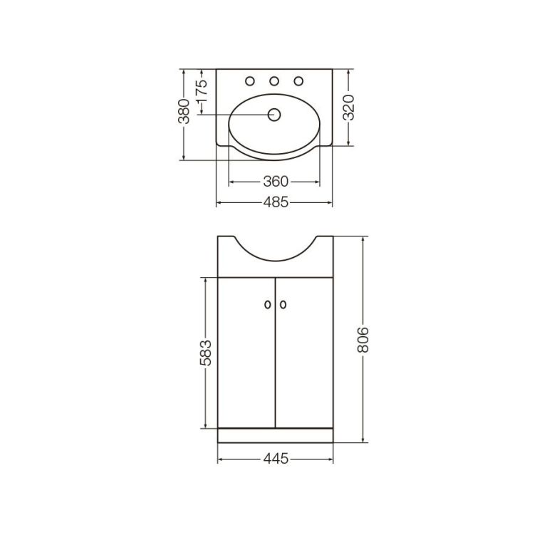 Mueble Ferrum Venecia de 48 cm De apoyo X4VL-B Blanco - Imagen 2