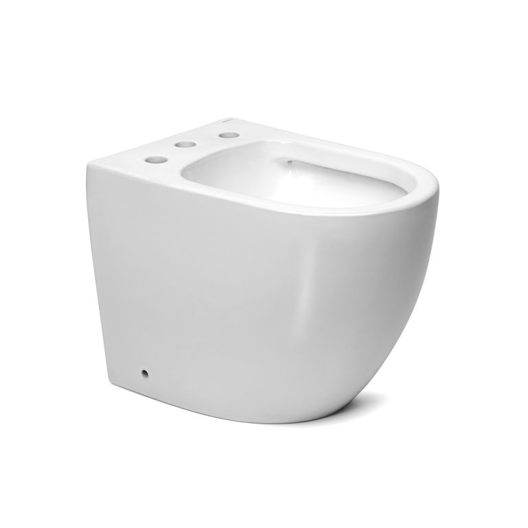 Combo Peirano Stone Blanco Inodoro Largo con asiento + Depósito de apoyo + Bidet de 3 agujeros - Imagen 2