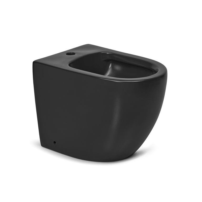 Combo Peirano Stone Negro Inodoro Largo con asiento + Depósito de apoyo + Bidet de 1 agujero - Imagen 4