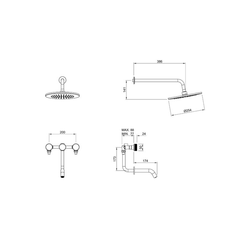 Griferia Peirano Fabric Ducha Embutir Niquel 80-100NI - Imagen 2