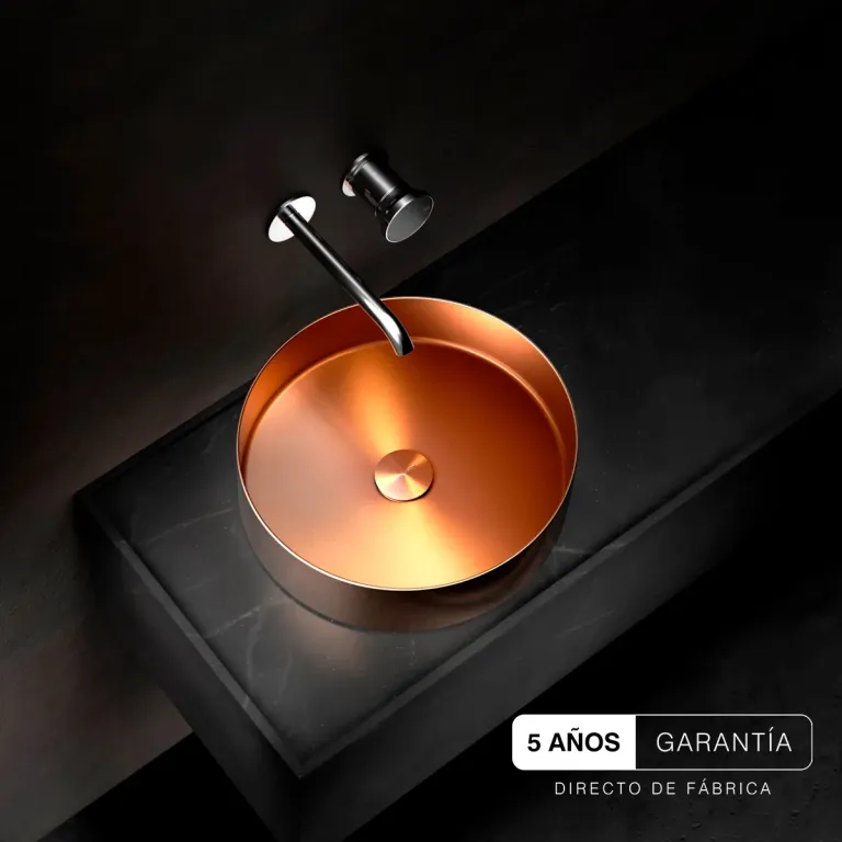 Bacha Johnson Aura Vanitory 38 Cm Redonda Rose Gold Nano Pvd Pvaaura38rg - Imagen 2