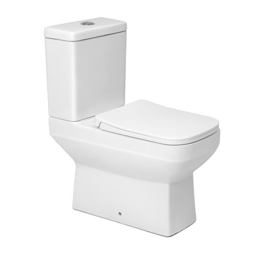 Combo Peirano Loft Blanco Inodoro Largo con asiento + Depósito de apoyo