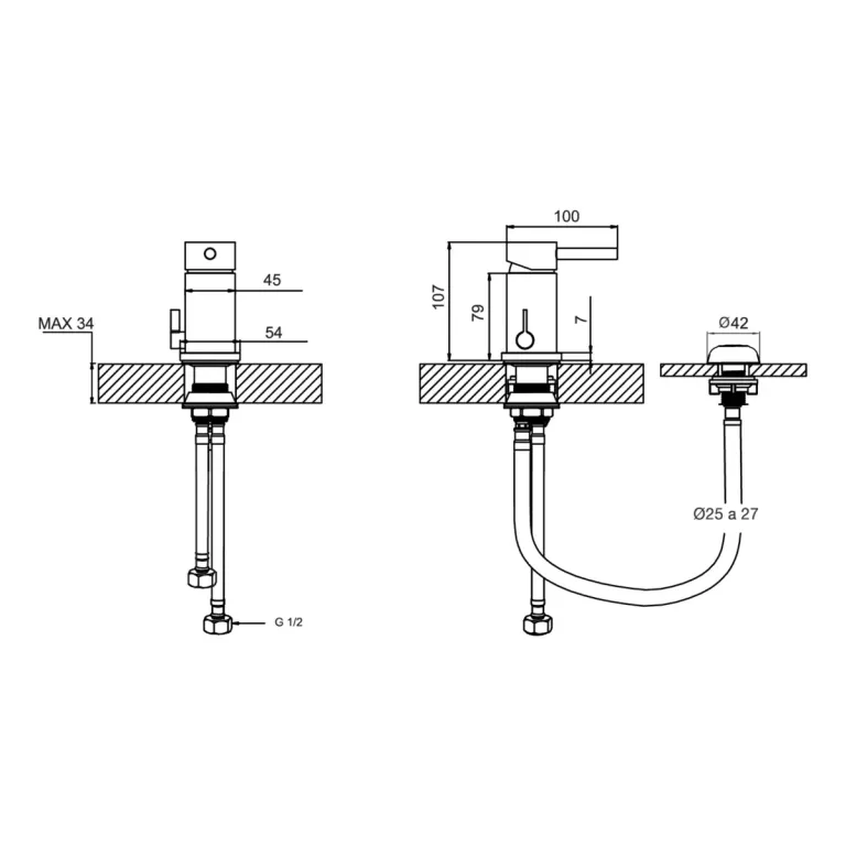 Griferia Fv Inox One Bidet Acero Inoxidable 0189/i1-ai - Imagen 2