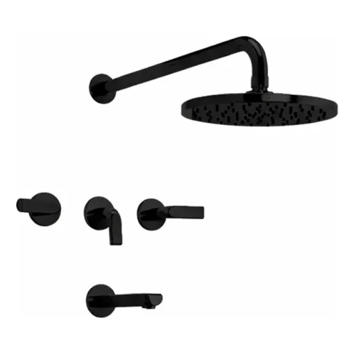 Griferia Fv Cipres Ducha Embutir Con Transferencia Negro 0103/n2-ng