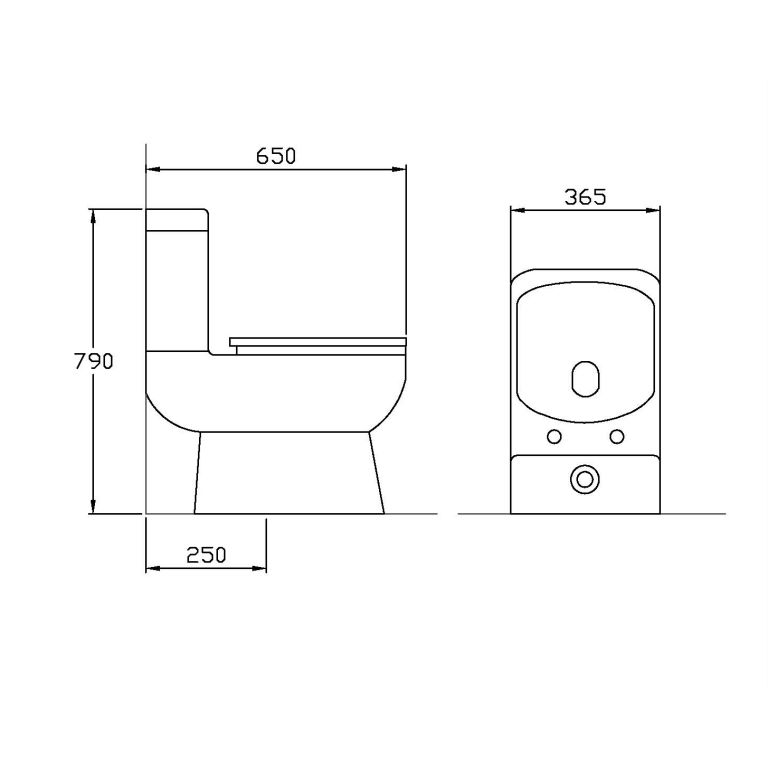 Combo Peirano Loft Blanco Inodoro Largo con asiento + Depósito de apoyo - Imagen 2