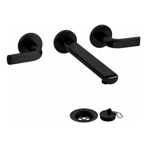 Griferia Fv Cipres Lavatorio Pared Negro 0203/n2-ng