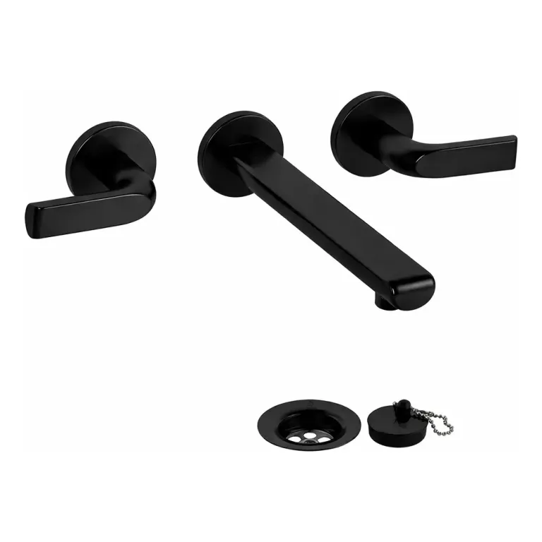 Griferia Fv Cipres Lavatorio Pared Negro 0203/n2-ng