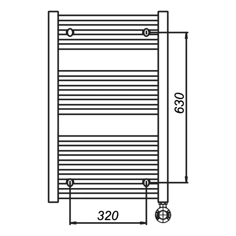 Toallero Peisa Domino Eléctrico Negro D80 10001806 - Imagen 4