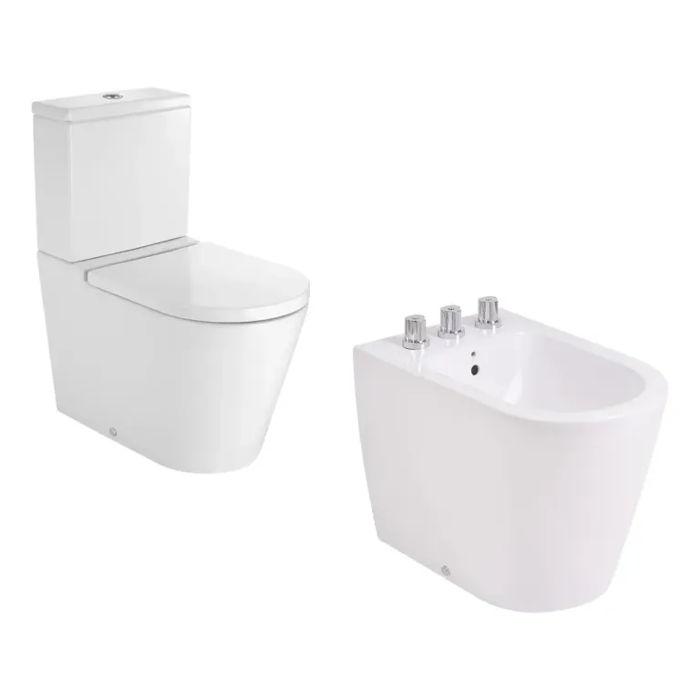 Combo Roca Inspira Inodoro Largo + Mochila + Bidet 3 agujeros