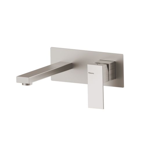 Griferia Peirano Mat Lavatorio Pared Acero Mate 63-183