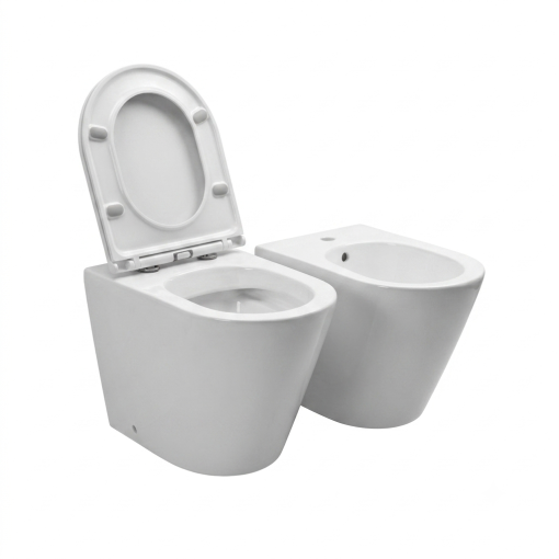 Combo Piazza Padova Inodoro Corto con Asiento Cierre Suave + Bidet de 1 agujero