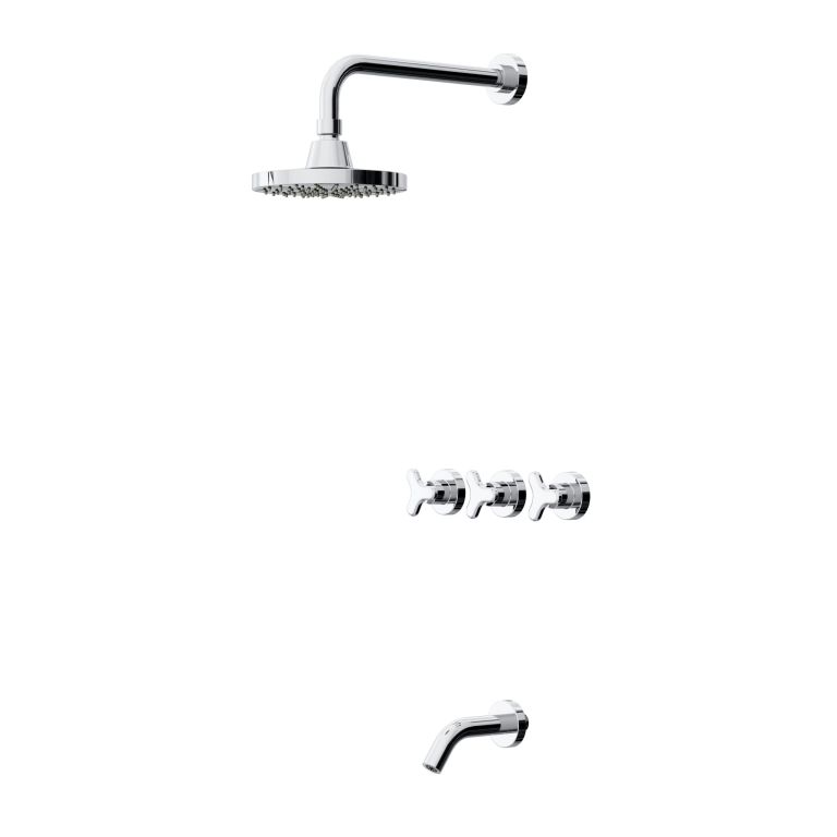 Griferia Vasser Treva Ducha Embutir Con Transferencia Cromo 27/1040