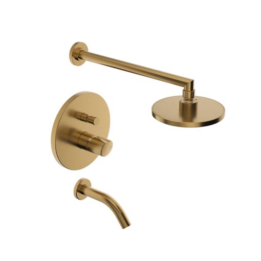 Griferia Fv Cilindra Ducha Embutir Con Transferencia Brushed Brass 0106/M5-BB